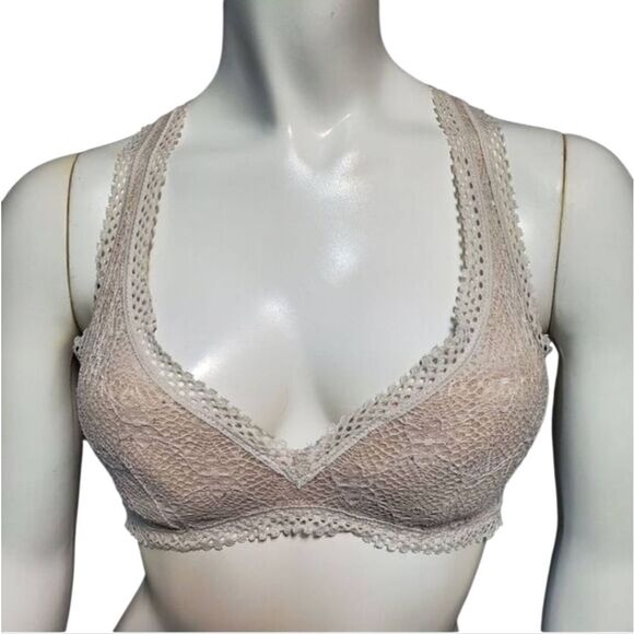 Victoria's Secret Cream & Tan Lace Bra (XS) - Picture 4 of 7